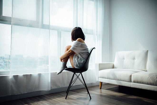 Girl sitting in chair